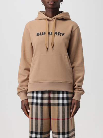 Shop Burberry Sweatshirt  Woman Color Brown