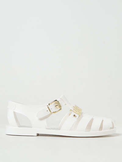 Shop Moschino Couture Flat Sandals  Woman Color White