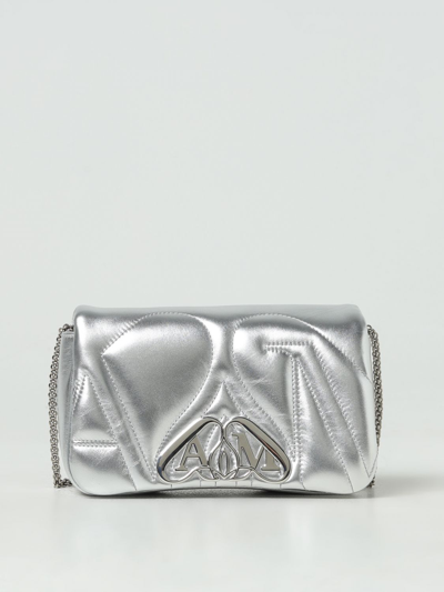 Shop Alexander Mcqueen Mini Bag  Woman Color Silver