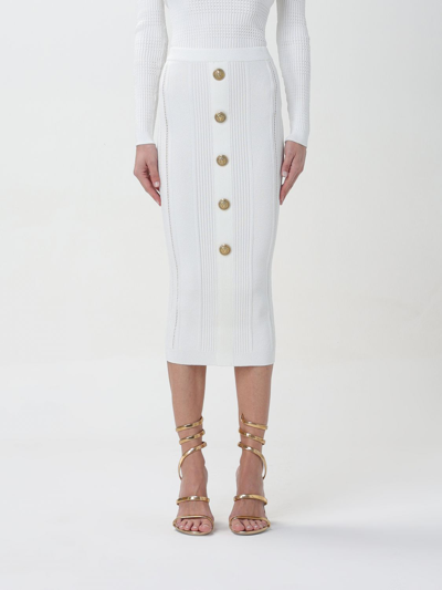 Shop Balmain Skirt  Woman Color White