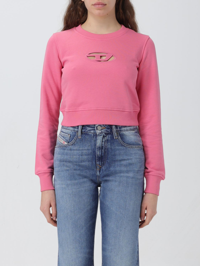 Shop Diesel Sweatshirt  Woman Color Fuchsia