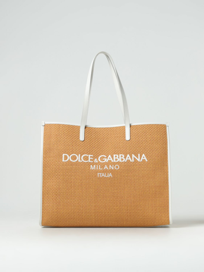 Shop Dolce & Gabbana Tote Bags  Woman Color Beige