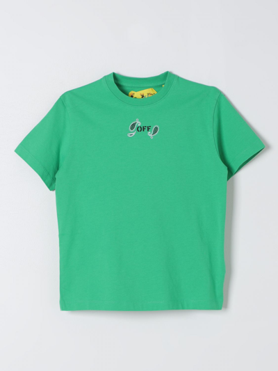 Shop Off-white T-shirt Off White Kids Kids Color Green