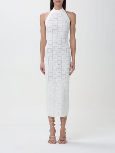 Shop Balmain Dress  Woman Color White