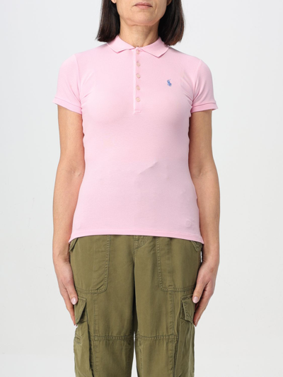 Polo Ralph Lauren Julie Slim Fit Five Button Polo Shirt In Pink