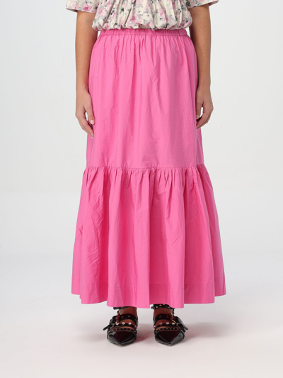 Shop Ganni Skirt  Woman Color Fuchsia