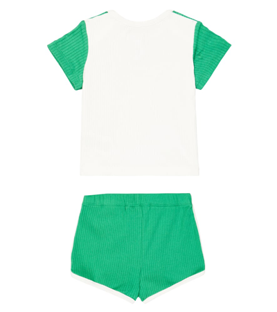 Shop Polo Ralph Lauren Baby Set Of Cotton T-shirt And Shorts In Grün