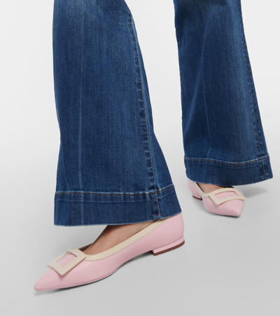 Roger Vivier Leather Gommettine Ballet Flats With Maxi Buckle In Multicoloured