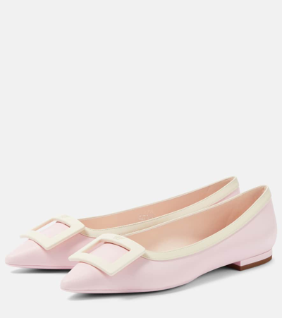 Shop Roger Vivier Gommettine Ball Patent Leather Ballet Flats In Multicoloured
