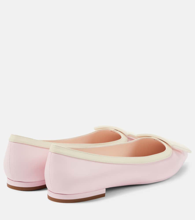 Roger Vivier Leather Gommettine Ballet Flats With Maxi Buckle In Multicoloured