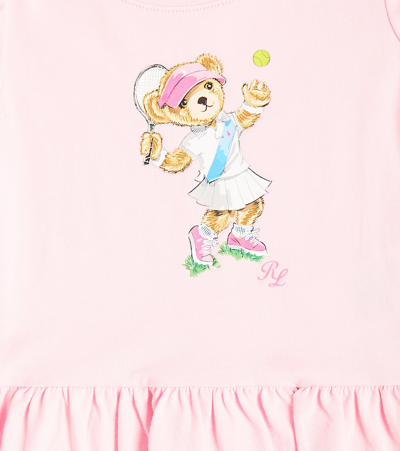 Shop Polo Ralph Lauren Baby Polo Bear Ruffled Cotton T-shirt In Pink