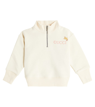 Shop Gucci Baby X Peter Rabbit Cotton Sweatshirt In Neutrals