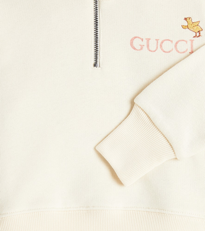 Shop Gucci Baby X Peter Rabbit Cotton Sweatshirt In Neutrals