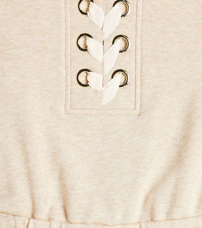 Chloé Cotton Fleece Playsuit In Beige