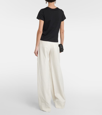 Frame Fitted Crew Tee Cotton Jersey T-shirt In Black