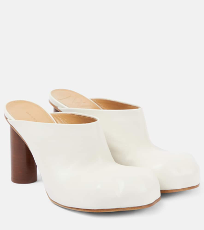 Shop Jw Anderson Paw Leather Mules In White