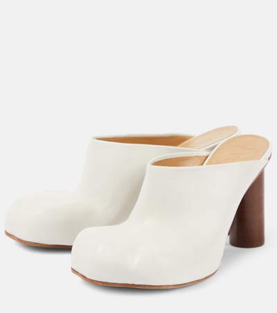Shop Jw Anderson Paw Leather Mules In White