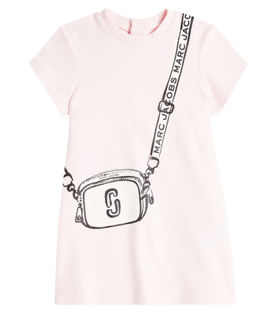 Shop Marc Jacobs Baby Trompe L'ail Cotton Dress In Pink