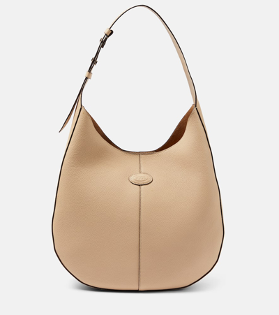 Shop Tod's Di Small Leather Shoulder Bag In Neutrals