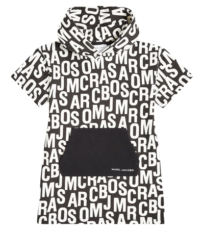 Shop Marc Jacobs Logo Hooded Jersey Sweater Dress In Black
