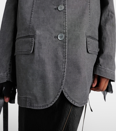 Shop Acne Studios Juylie Oversized Denim Blazer In Grey