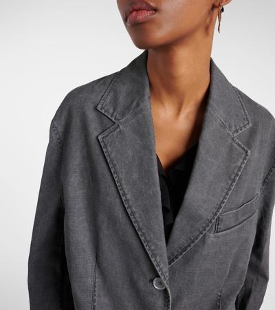 Shop Acne Studios Juylie Oversized Denim Blazer In Grey