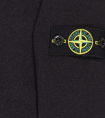 Shop Stone Island Junior Compass Cotton Jacket In Blue