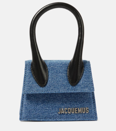 Shop Jacquemus Le Chiquito Mini Denim Tote Bag In Blue