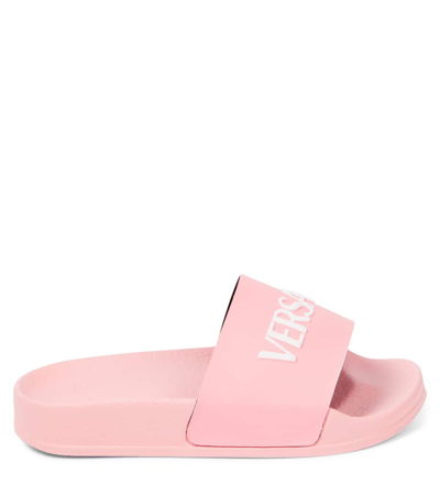 Shop Versace Logo Slides In Pink