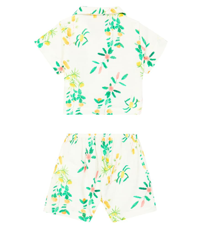 The Animals Observatory Baby Magpie Shirt And Shorts Set In White