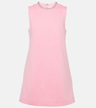 Area Crystal-embellished Cutout Stretch-ponte Mini Dress In Pink