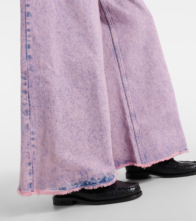 Marni Marble-effect Wash Wide-leg Jeans In Pink
