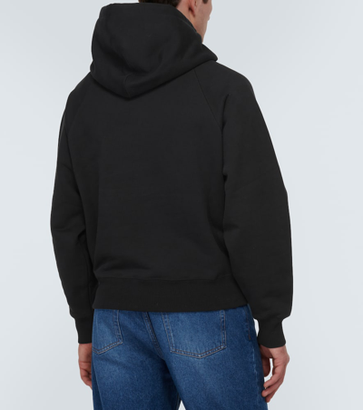 Shop Ami Alexandre Mattiussi Cotton Jersey Hoodie In Black