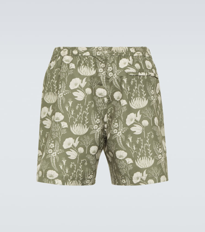 Sunspel Katie Scott Printed Swim Trunks In Grey