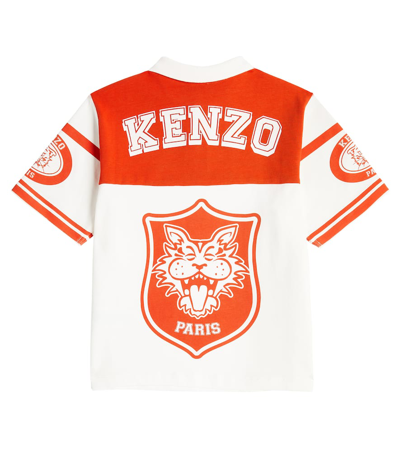 Shop Kenzo Tiger Cotton Polo Shirt In White