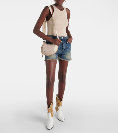 Isabel Marant Witney Snake-effect Leather Ankle Boots In White