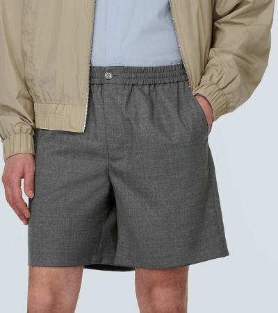 Shop Ami Alexandre Mattiussi Virgin Wool Shorts In Grey
