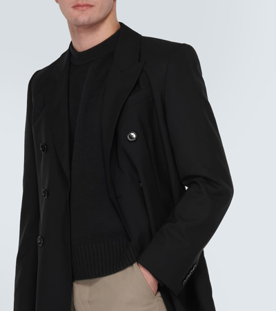 Shop Ami Alexandre Mattiussi Cropped Wool And Cashmere Sweater In Black