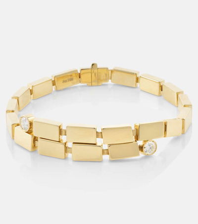 Shop Ileana Makri 18kt Gold Bracelet With Diamonds In Metallic