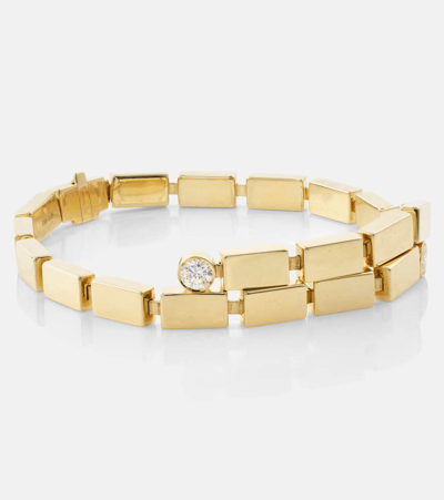 Shop Ileana Makri 18kt Gold Bracelet With Diamonds In Metallic