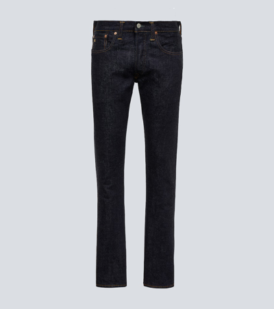 Shop Rrl Low-rise Slim Jeans In Blue