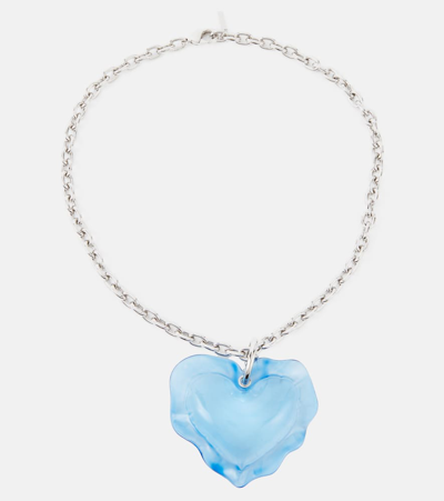 Shop Nina Ricci Cushion Heart Chain Necklace In Multicoloured