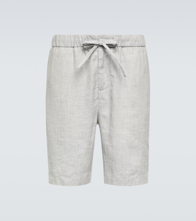 Shop Frescobol Carioca Felipe Linen And Cotton Shorts In Grey