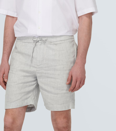 Shop Frescobol Carioca Felipe Linen And Cotton Shorts In Grey