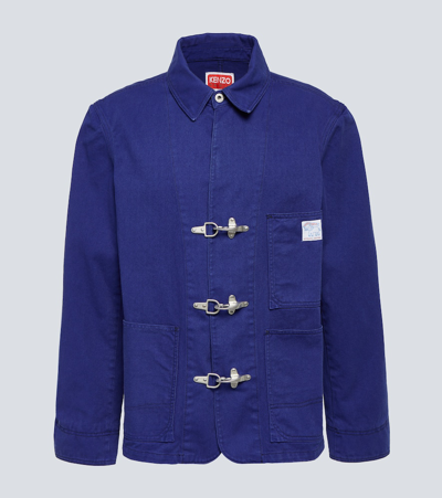 Shop Kenzo Cotton Jacket In Blue