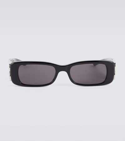 Balenciaga Dynasty Rectangular Sunglasses In Black