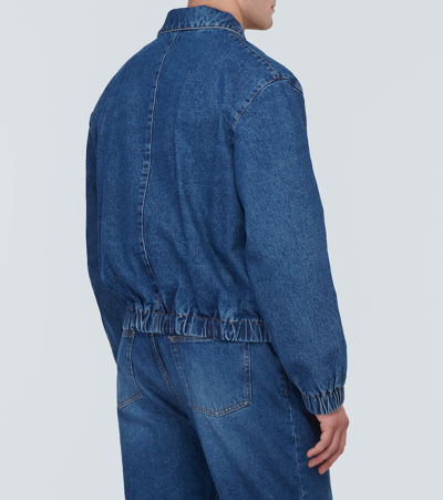 Shop Ami Alexandre Mattiussi Denim Bomber Jacket In Blue
