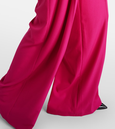 Shop Alexandre Vauthier High-rise Wide-leg Pants In Pink