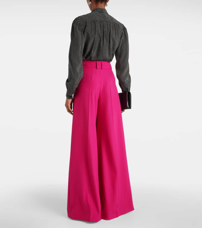 Shop Alexandre Vauthier High-rise Wide-leg Pants In Pink