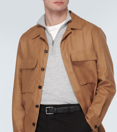 Zegna Wool Half-zip Sweater In Grey